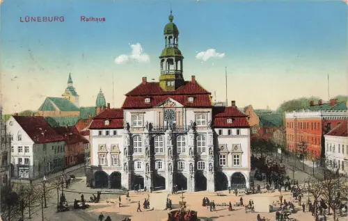Rathaus in Lüneburg Niedersachsen Postkarte AK 1913