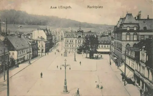 Marktplatz in Aue Erzgebirge Sachsen Postkarte
