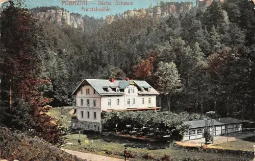 Frinztalmühle Polenztal Sächsische Schweiz Sachsen Postkarte AK 1916
