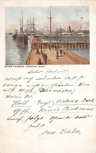 River Humber Looking West Postkarte AK 1900