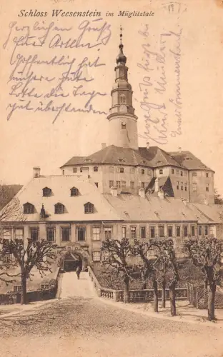 Schloss Weesenstein im Müglitztale Postkarte AK 1922