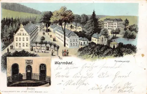 Warmbad Brunnen Totalansicht Wolkenstein Postkarte AK 1905