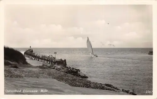 Ostseebad Dievenow Mole Postkarte AK