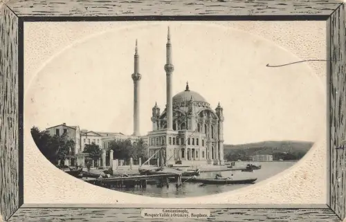 Constantinople Türkei Ortaköy-Moschee Deutsche Schiffspost Nr. 29 AK 1917