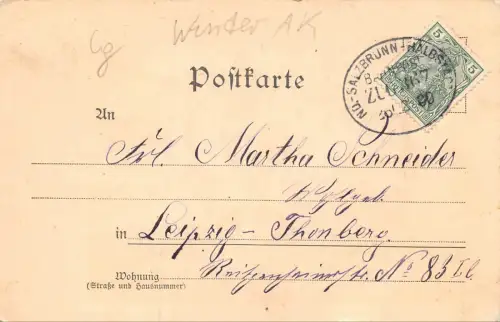 Görbersdorf i. Schl. (Sokołowsko) Dr. Weickers Heilanstalt Winter Postkarte 1900