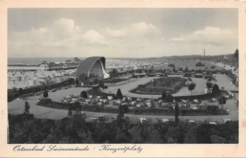 Ostseebad Swinemünde Konzertplatz Postkarte AK