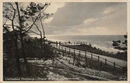 Ostseebad Kahlberg-Strand m. Strandpromenade Postkarte AK