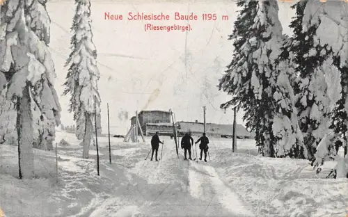 Neue Schlesische Baude 1195 m Riesengebirge Schlesien Postkarte AK