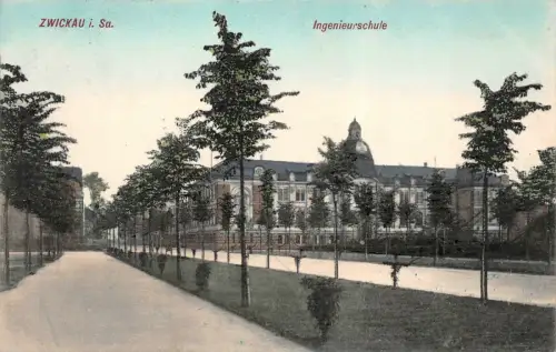 Zwickau i. Sa. Ingenieurschule Postkarte AK 1908