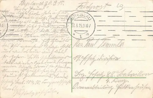 Breslau Hauptbahnhof Feldpostkarte 1915