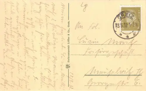 Waldhaus bei Greiz Postkarte 1932