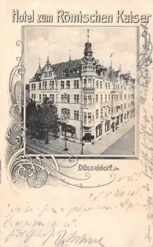 Hotel zum Römischen Kaiser Düsseldorf Postkarte AK 1904