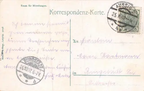 Aussig a. d. Elbe Schreckenstein bei Aussig a. E. Dampfer Postkarte AK 1907