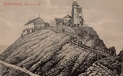Schneekoppe 1605m ü. M. Postkarte AK
