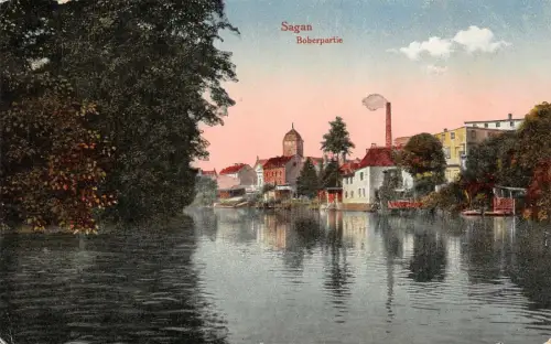 Sagan Boberpartie Postkarte 1919