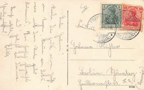 Sagan Boberpartie Postkarte 1919