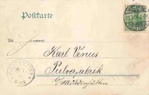 Schliebener Strasse mit Conditorei in Herzberg Elster Brandenburg AK 1904