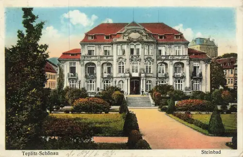Teplitz-Schönau (Teplice) Steinbad Postkarte AK