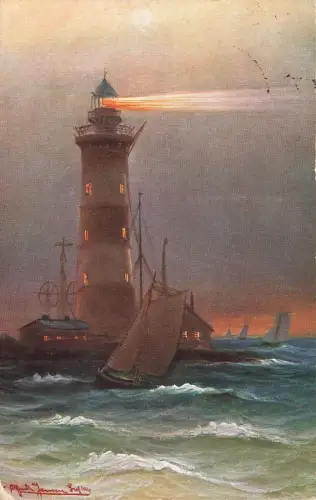 Leuchtturm Friedrichsort Schleswig-Holstein Marineschiffspost Postkarte AK 1916