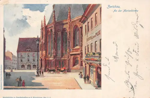 Zwickau An der Marienkirche Postkarte AK 1900