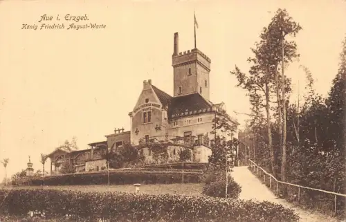 König Friedrich August-Warte Aue Erzgebirge Sachsen Postkarte