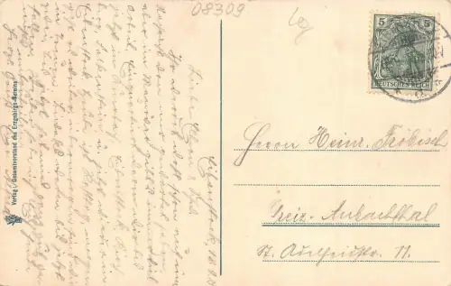 Das neue Rathaus Eibenstock Erzgebirge Sachsen Postkarte AK 1913