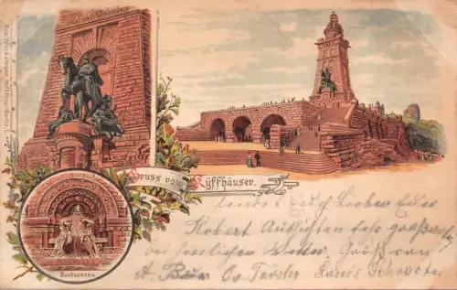 Gruss vom Kyffhäuser Barbarossa Postkarte AK 1904