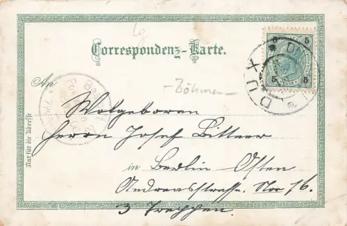 Gruss aus Dux (Duchcov) Zuckerfabrik Postkarte AK 1900