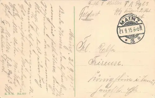 Mainz Marktplatz und Marktbrunnen AK 1915