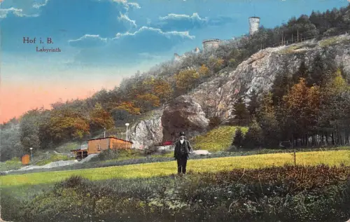 Hof i. B. Labyrinth Feldpostkarte 1915