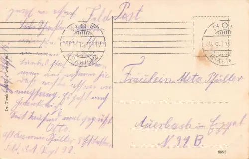 Hof i. B. Labyrinth Feldpostkarte 1915