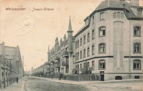 Joseph Strasse in Weisswasser Oberlausitz Sachsen Postkarte AK 1910