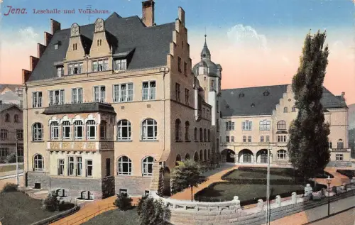 Jena Lesehalle und Volkshaus Postkarte AK 1917