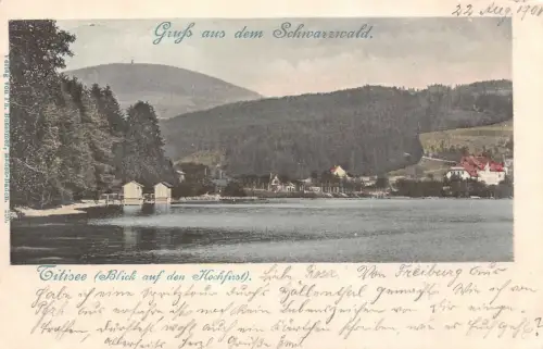 Gruß aus dem Schwarzwald Titisee Blick Hochfirst Postkarte AK 1901