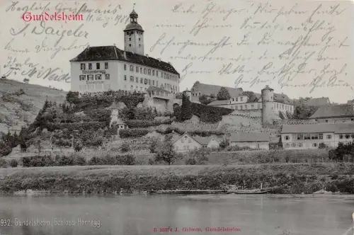 Gundelsheim Schloss Hornegg Baden-Württemberg Postkarte AK 1901
