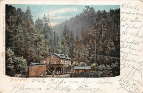 Sommerfrische Polenzthal in Sachsen Postkarte AK 1902