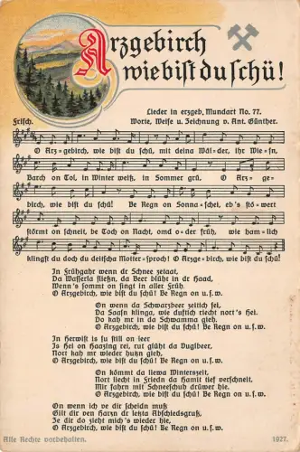 Arzgebirch w. b. d. schü! Lieder u. Ged. in erzgeb. Mundart. Nr. 77 Postkarte AK