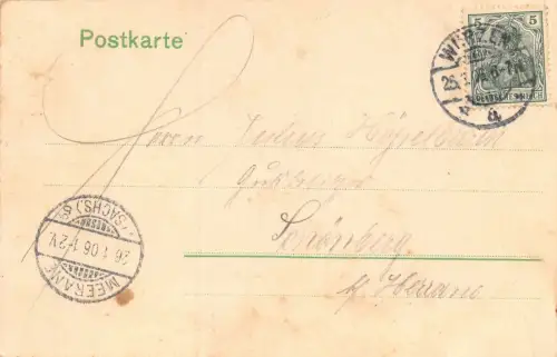 Wurzen Kaserne und Offiziers-Kasino des R. S. 8. F.-R. Nr. 78 Postkarte AK 1906