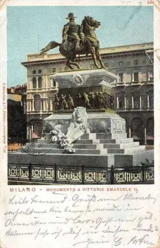 Milano Monumento a vittorio Emanuele II. Postkarte AK 1903