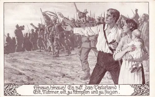 Es ruft das Vaterland! Bund der Deutschen in Böhmen Patriotika Postkarte AK