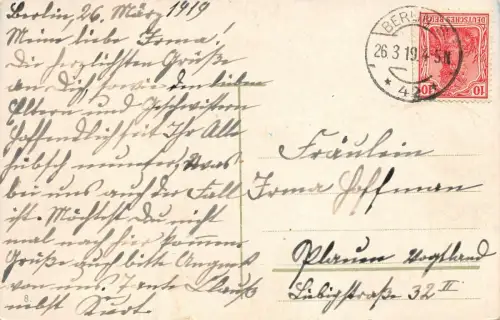 Berlin Unter den Linden Kutsche Bus Victoria Cafe Postkarte AK 1919