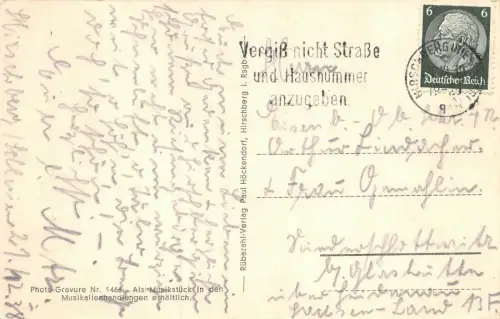 Riesengebirge Kirche Wang Gedicht AK 1930