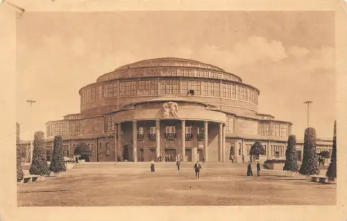 Breslau Jahrhunderthalle Ausstellung Freiheitskriege 1913 Postkarte AK