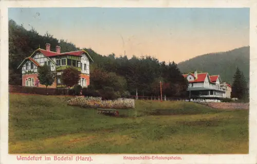 Knappschafts-Erholungsheim Wendefurt im Bodetal Sachsen-Anhalt Postkarte AK 1929