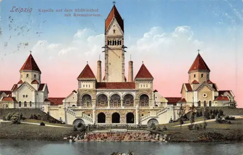 Leipzig Kapelle auf dem Südfriedhof Krematorium AK 1915