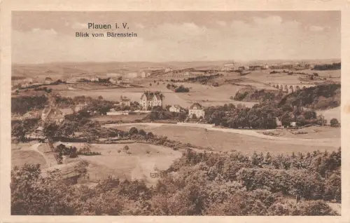 Plauen Vogtland Blick vom Bärenstein Postkarte