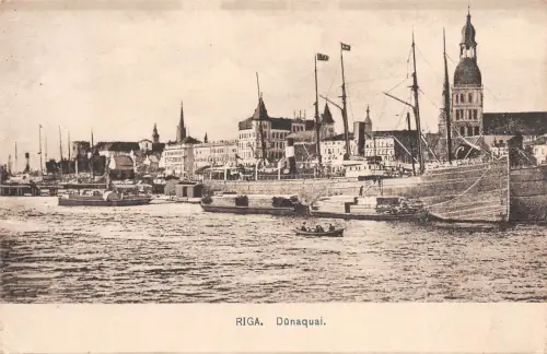Riga Dünaquai Feldpostkarte 1918