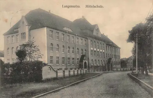 Langensalza Mittelschule Thüringen AK 1912