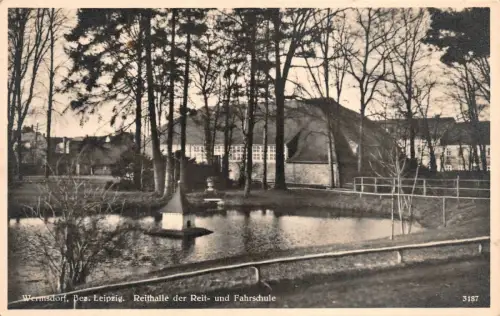 Reithalle der Reit- und Fahrschule Wermsdorf Bezirk Leipzig Sachsen Postkarte