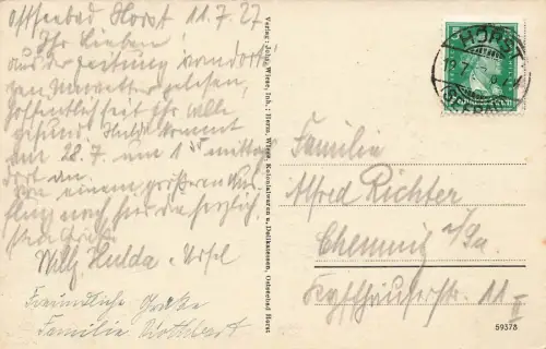 Strand und Strandleben Ostseebad Horst Niechorze Pommern Postkarte AK 1927